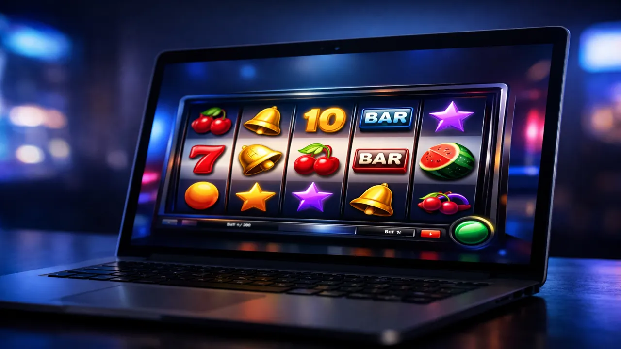 Игра в онлайн-слоты казино на ноутбуке